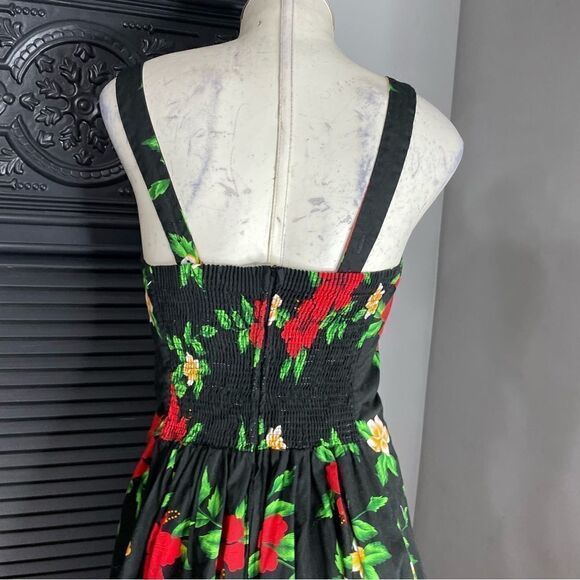 Royal Creations Dress Hawaiian Floral Tropical Smocked Fit Flare‎ Rockabilly L - Picture 6 of 10